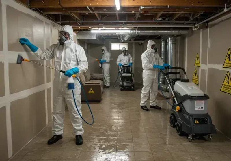 Basement Moisture Removal and Structural Drying process in Rockledge, PA